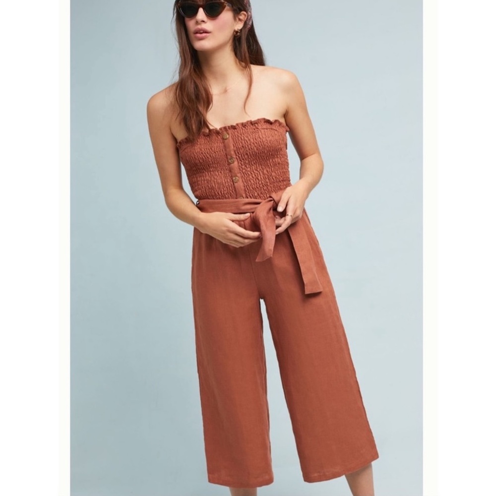 Anthropologie Linen Jumpsuit